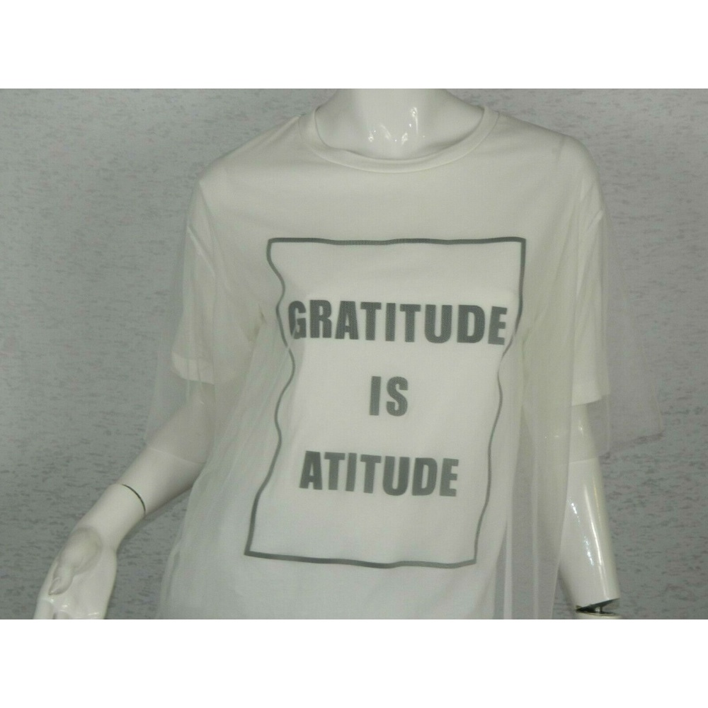 Izzue Graphic Gratitude is Attitude T-Shirt Sz XS - Picture 7 of 8